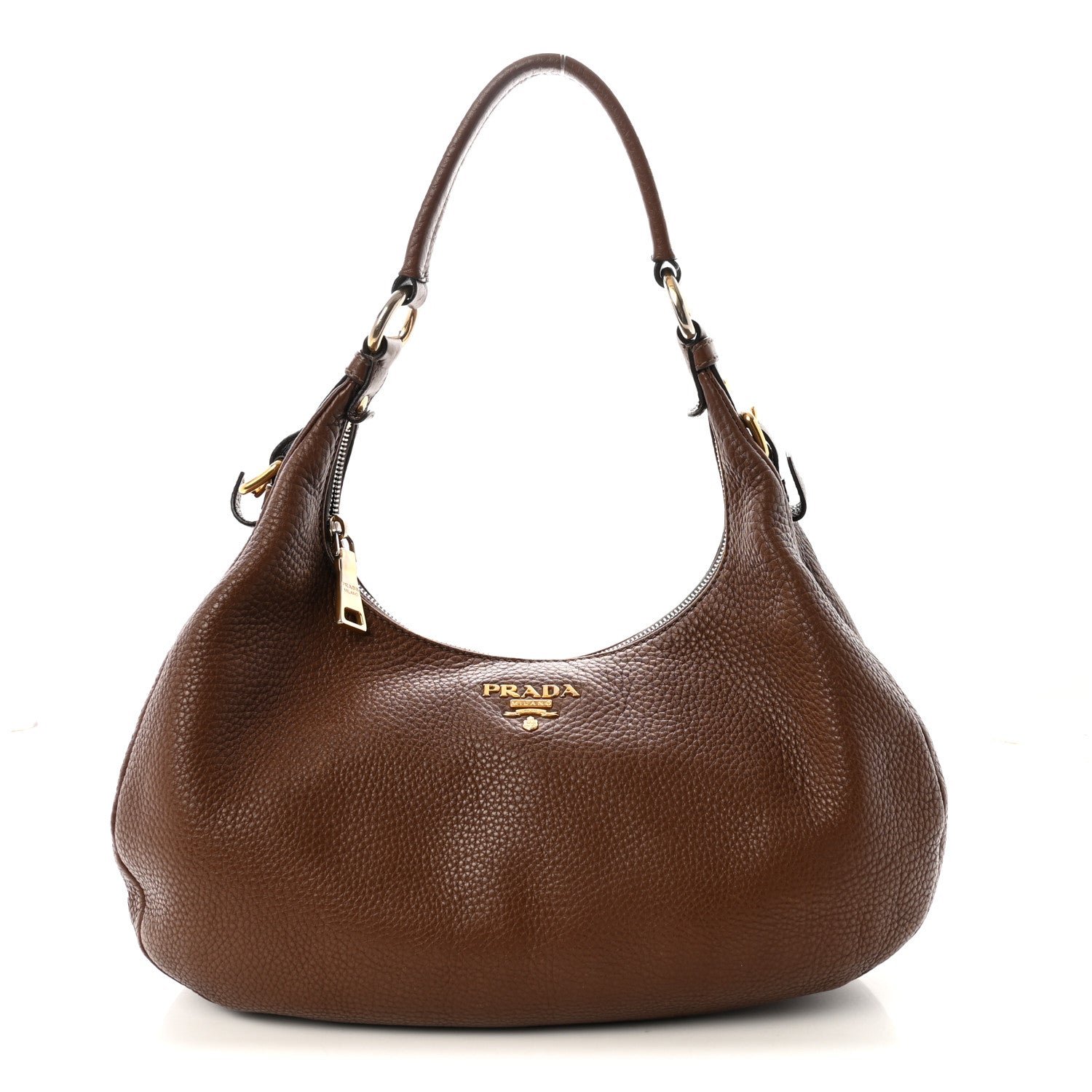 Prada Vitello Daino Hobo Brandy