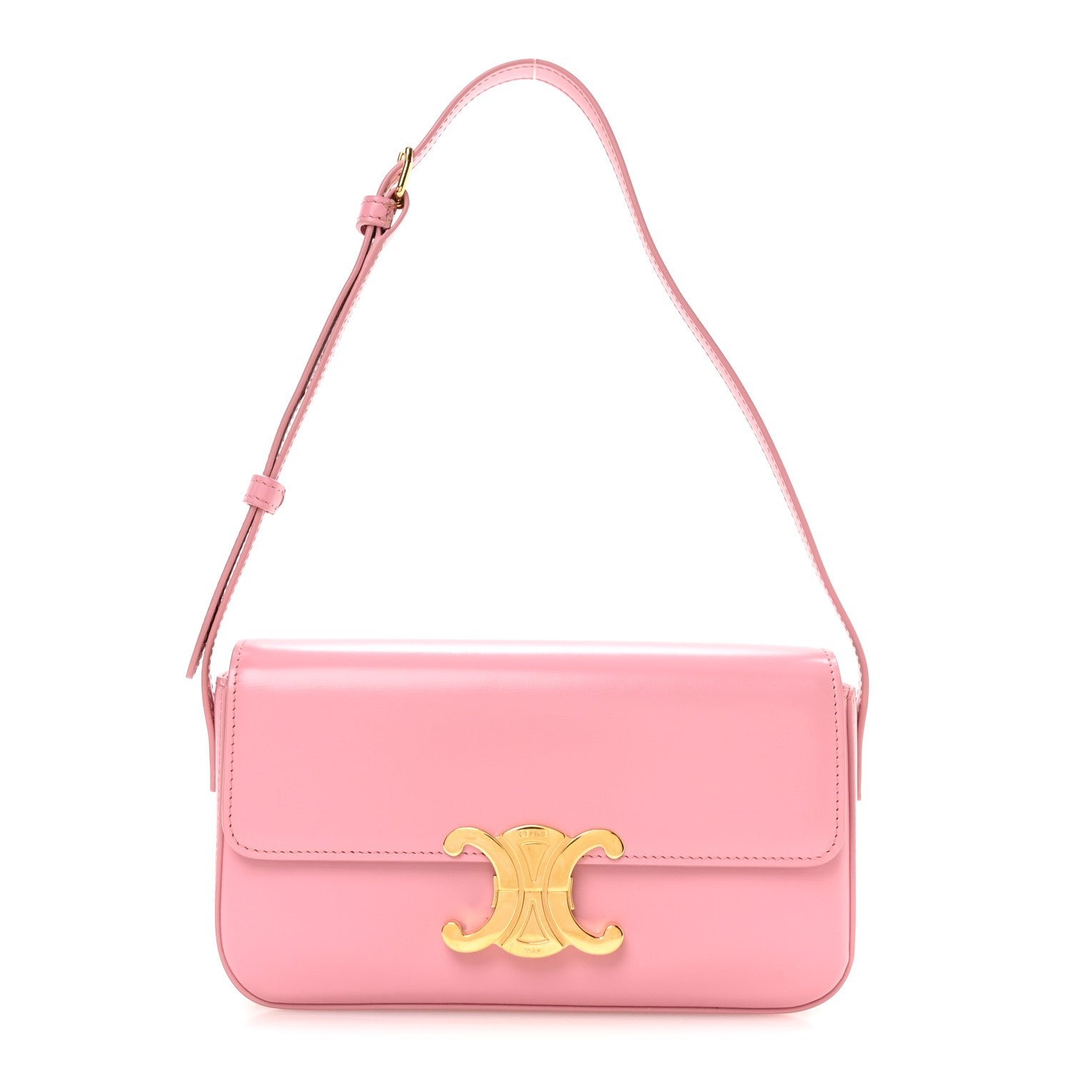 Celine Natural Calfskin Triomphe Shoulder Bag Rose