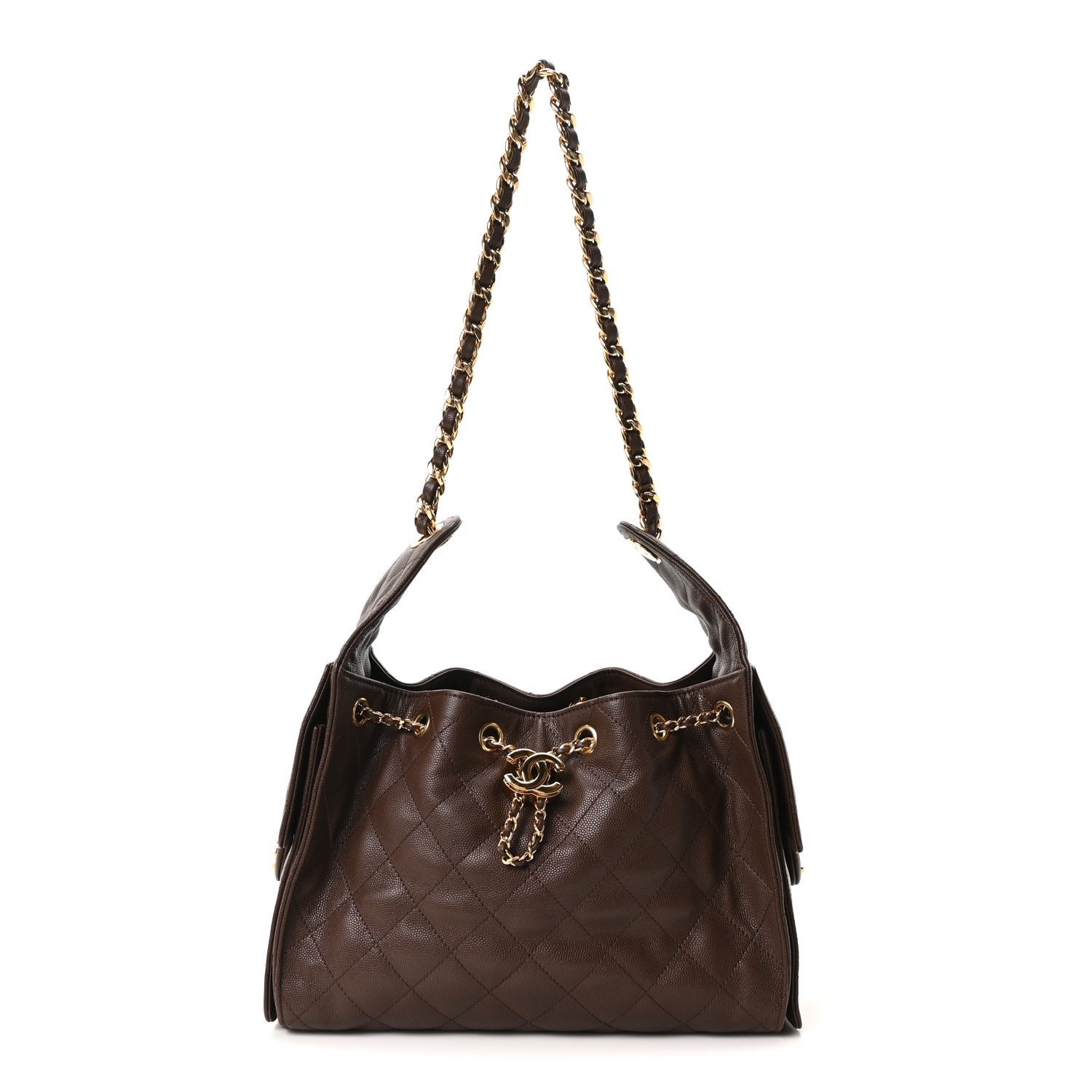 Chanel Caviar Quilted Small Chanel 25 Handbag Dark Brown