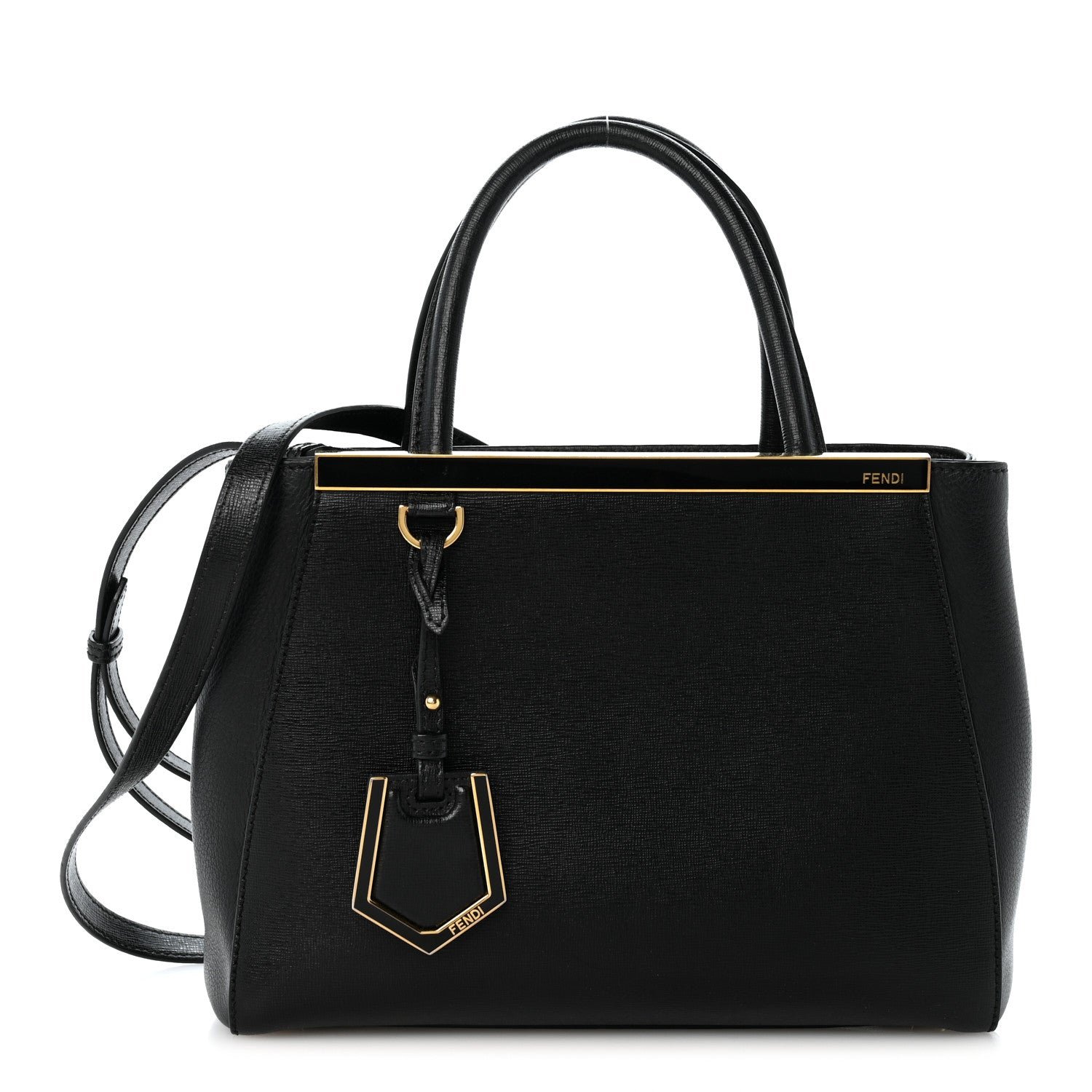Fendi Vitello Elite Petite 2Jours Tote Black