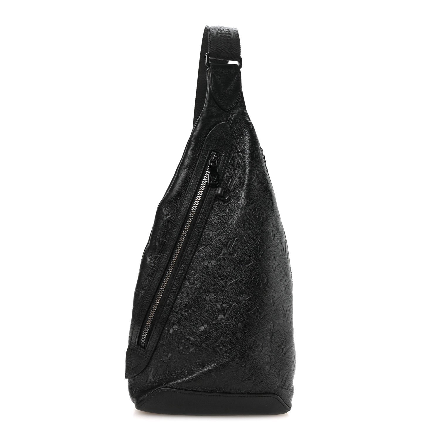 Louis Vuitton Calfskin Shadow Monogram Duo Slingbag Black