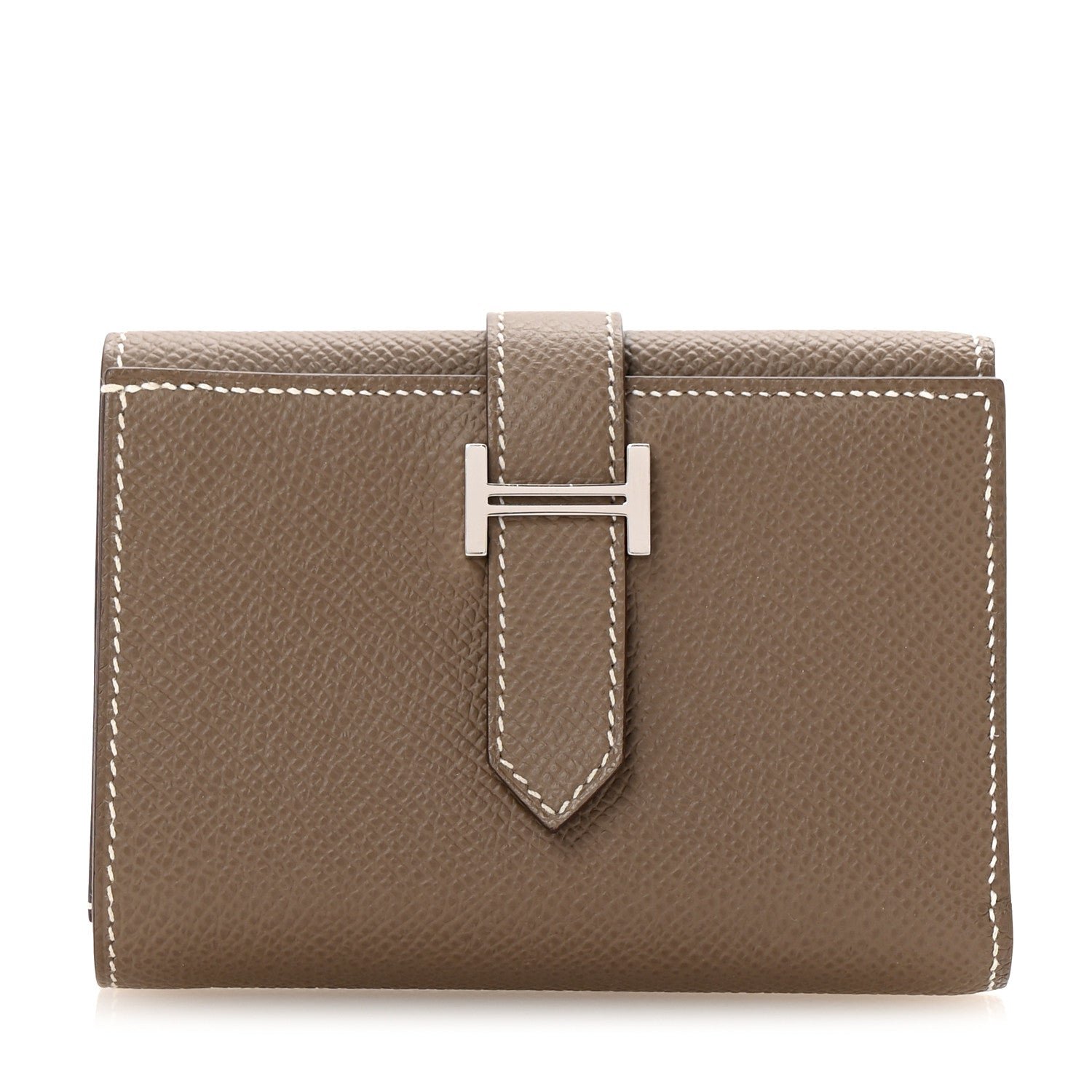 Hermes Epsom Tri-Fold Compact Bearn Wallet Etoupe