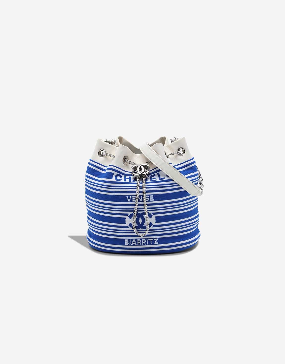 
		Venise Biarritz Bucket Bag Medium Canvas / Lamb Blue / White    