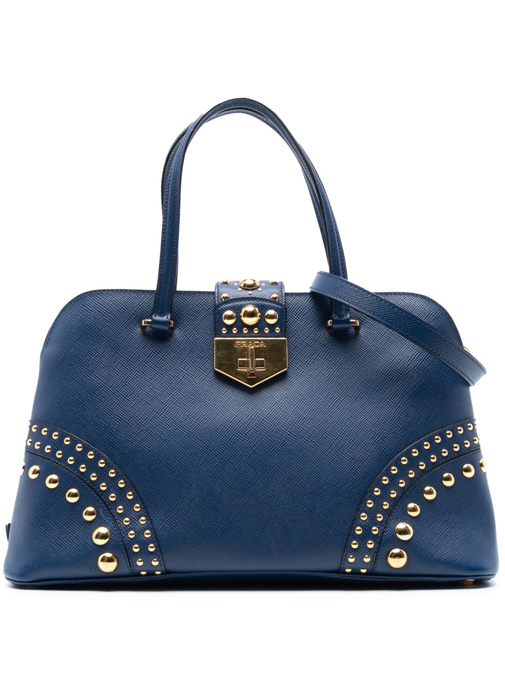Prada 2013-2025 Studded Saffiano Cuir Promenade satchel