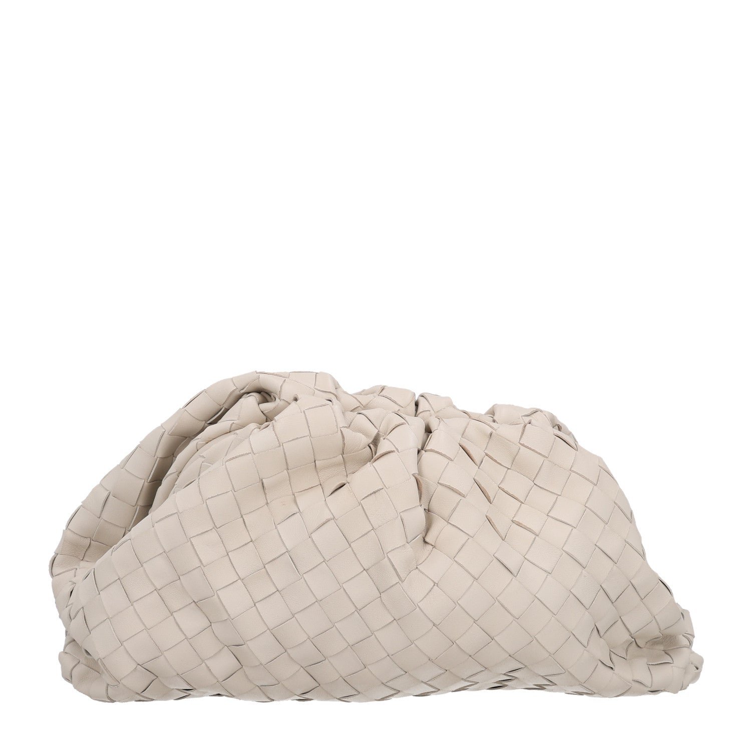 Bottega Veneta Nappa Maxi Intrecciato The Pouch Oversized Clutch Plaster