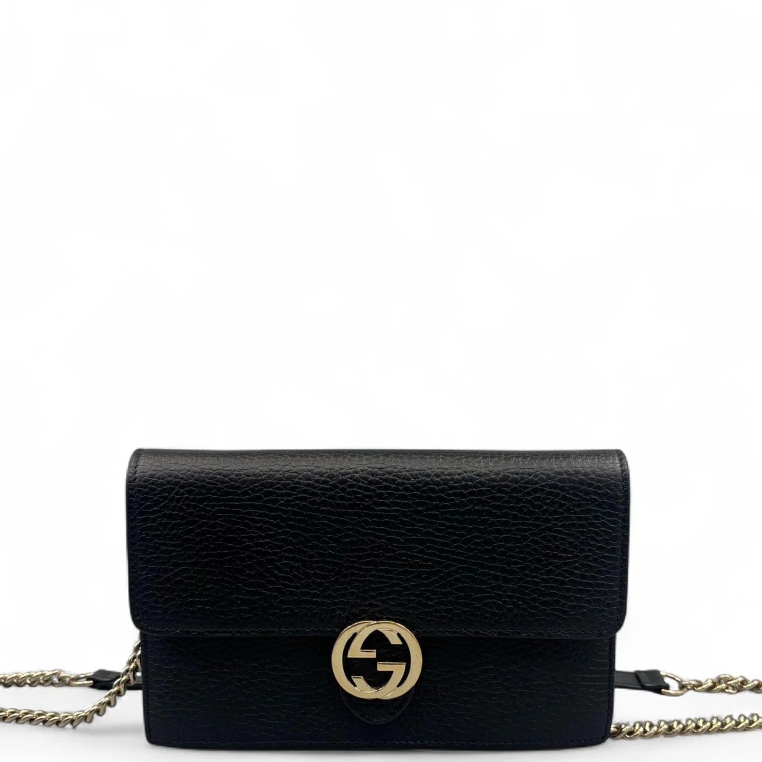 Calfskin Interlocking G Chain Wallet Mini