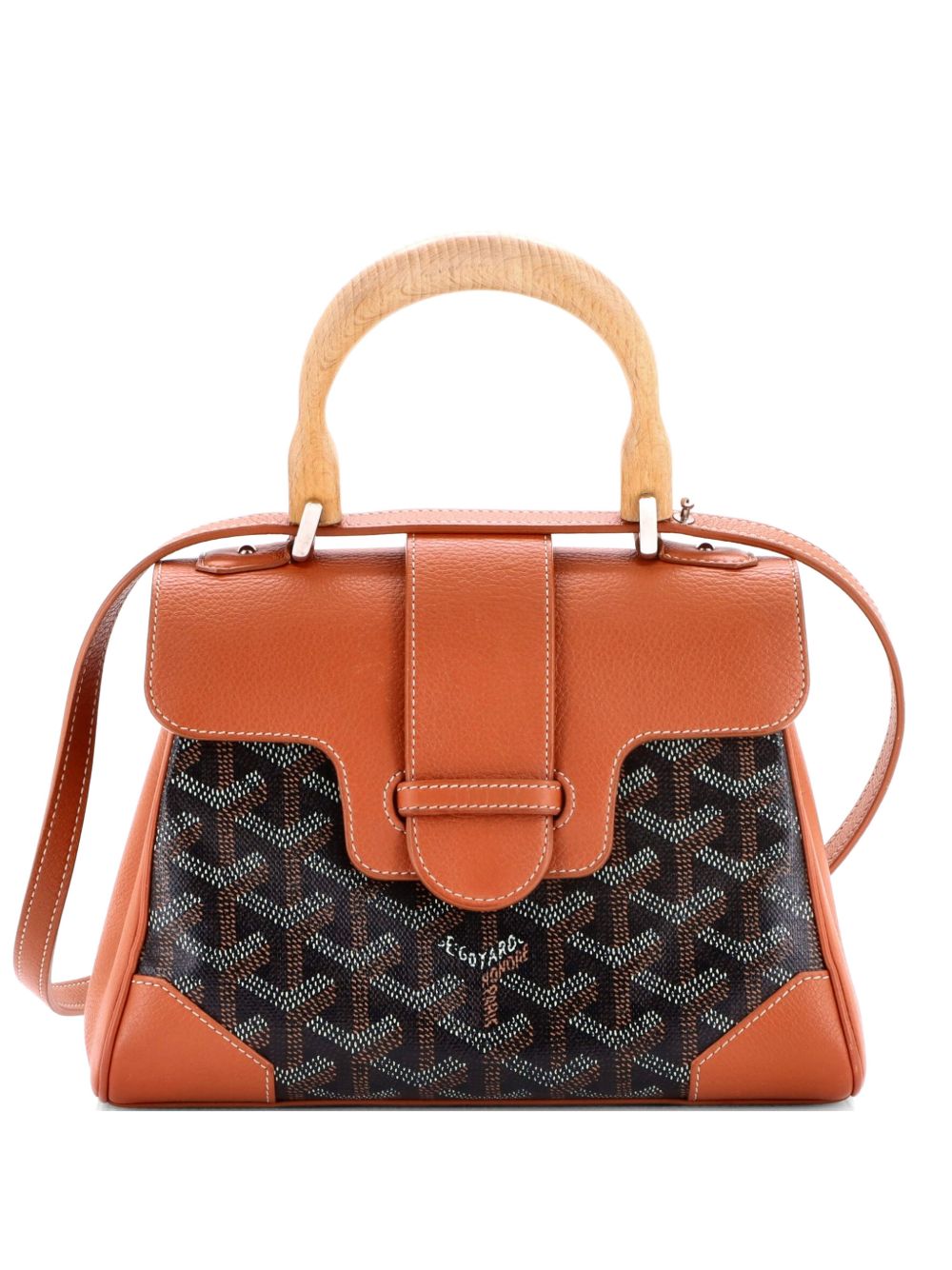 Saigon Top Handle Bag Coated Canvas with Leather Mini shoulder bag
