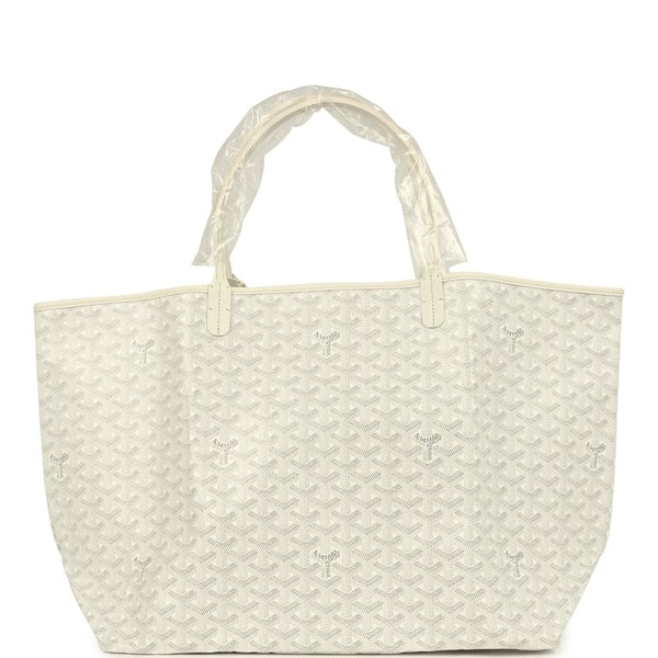Goyard Goyard Goyardine Canvas White Saint Louis GM Tote Palladium Hardware