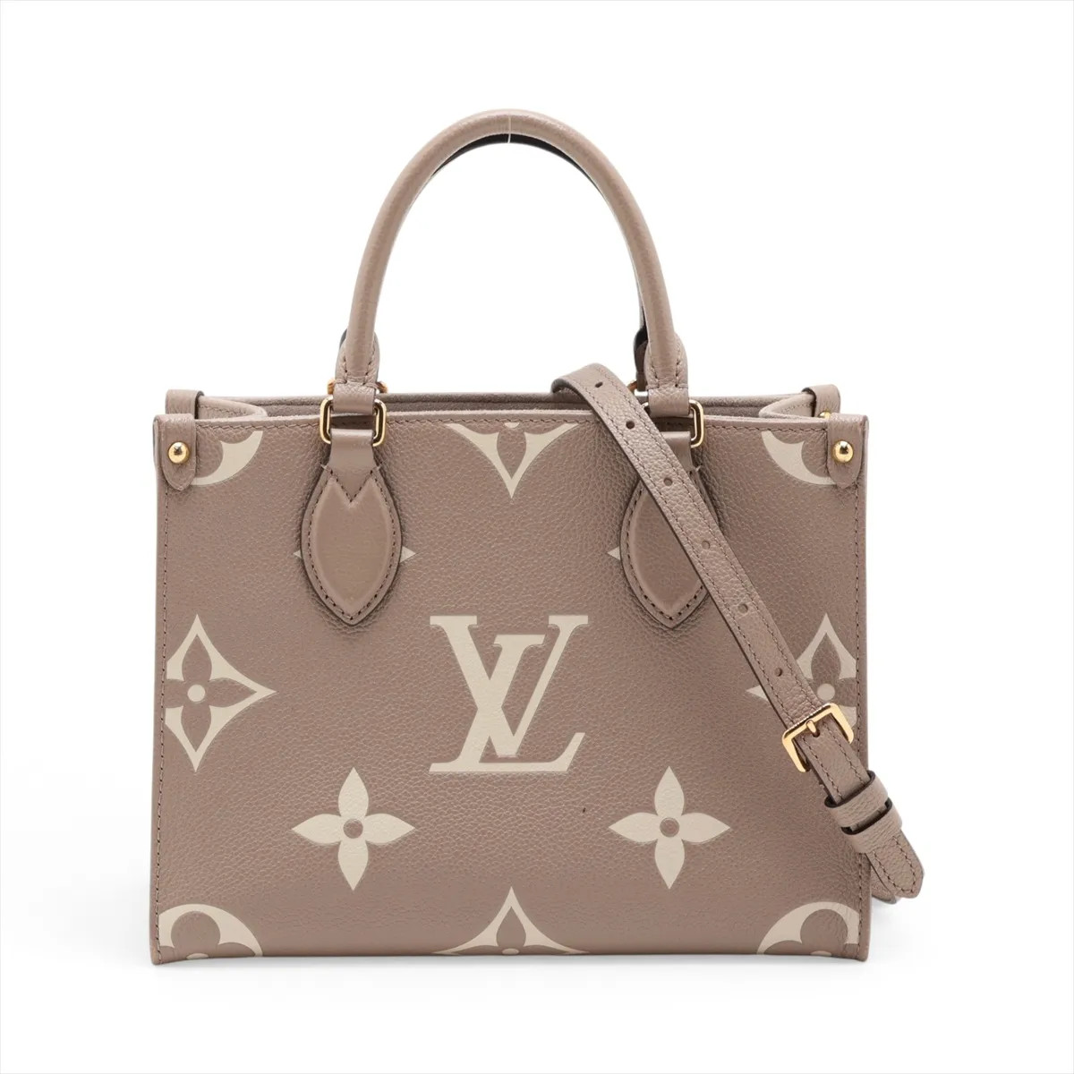 Louis Vuitton bicolor monogram empreinte On the Go PM M45779 Beige
