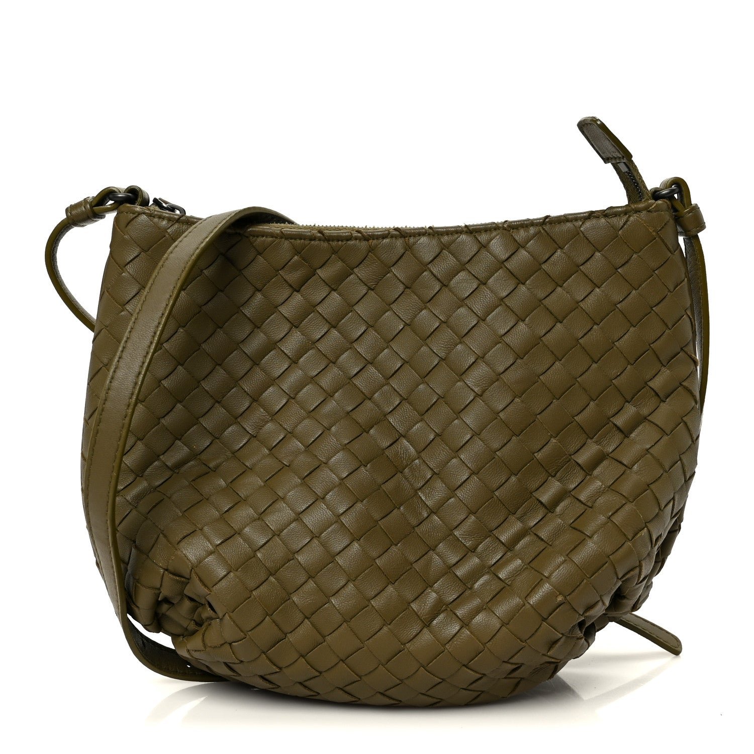 Bottega Veneta Nappa Intrecciato Crossbody Olive