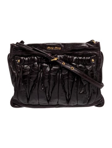 Miu Miu Leather Matelasse Leather Shoulder Bag