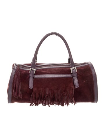 Suede Top Handle Bag
