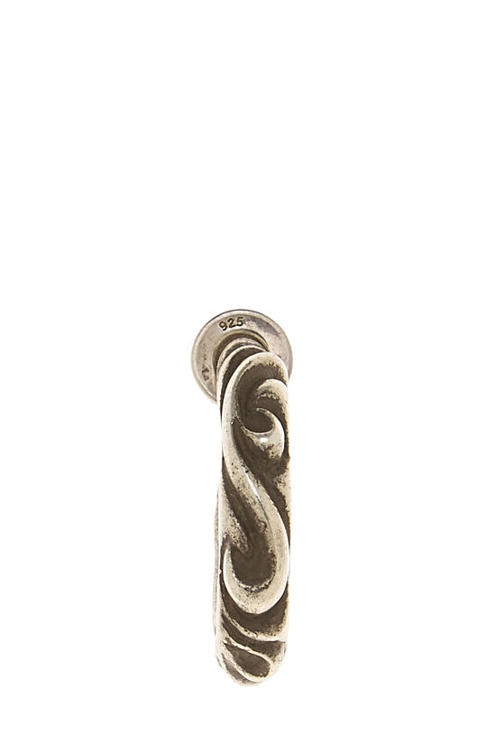 Chrome Hearts Sterling Silver Scroll Hoop Earring