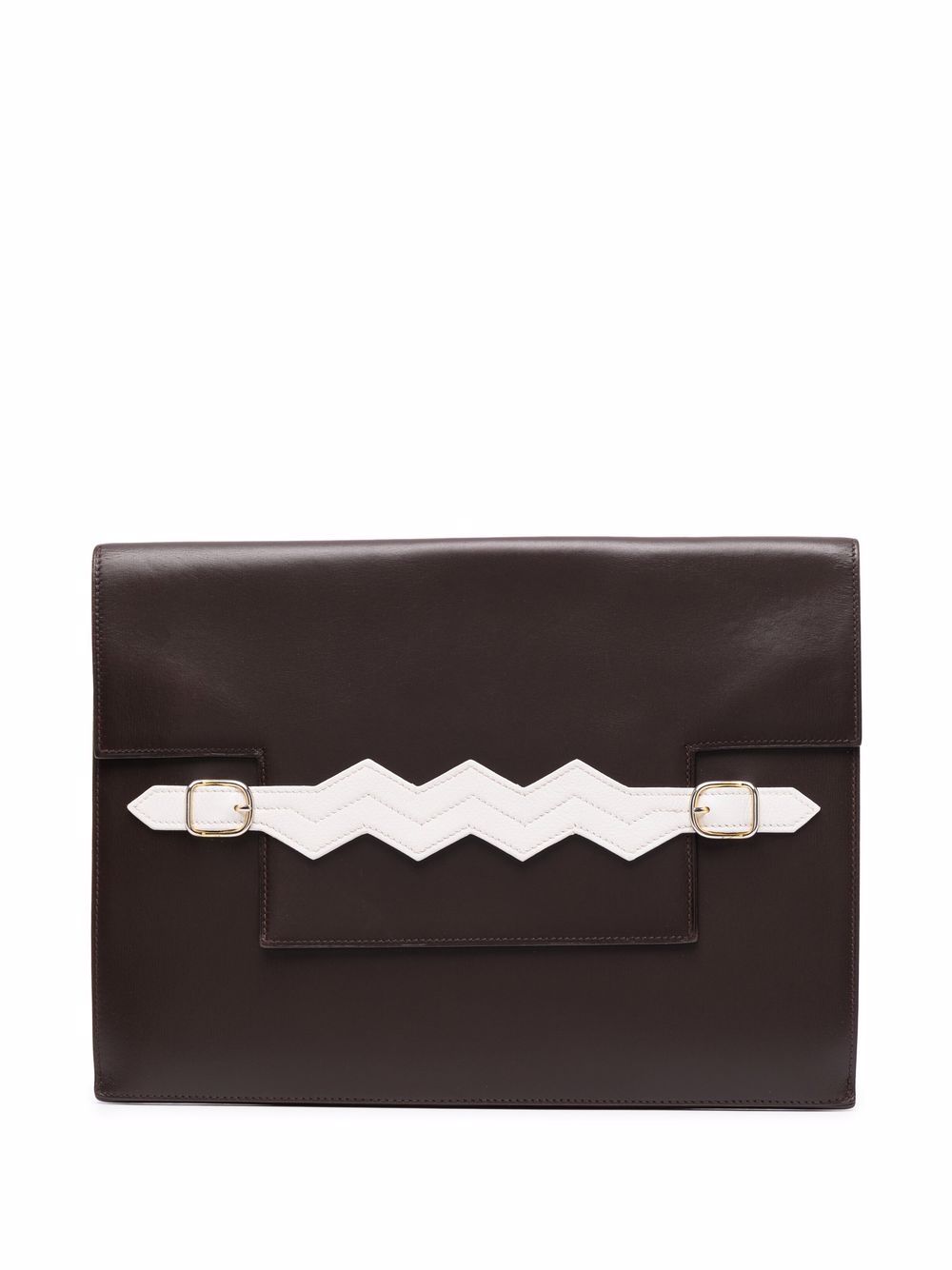 Hermes 1984 appliqué hand strap clutch