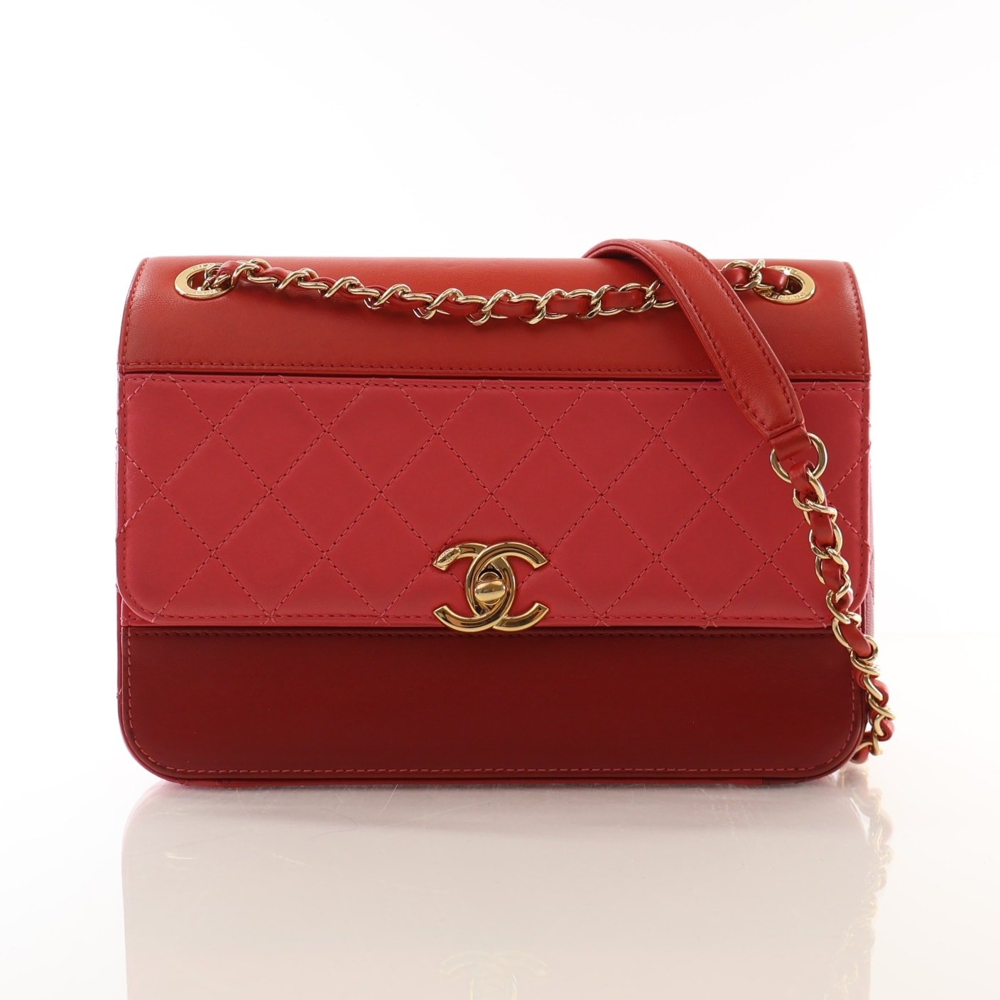 Chanel Small Lambskin Tricolor Single Flap Bag