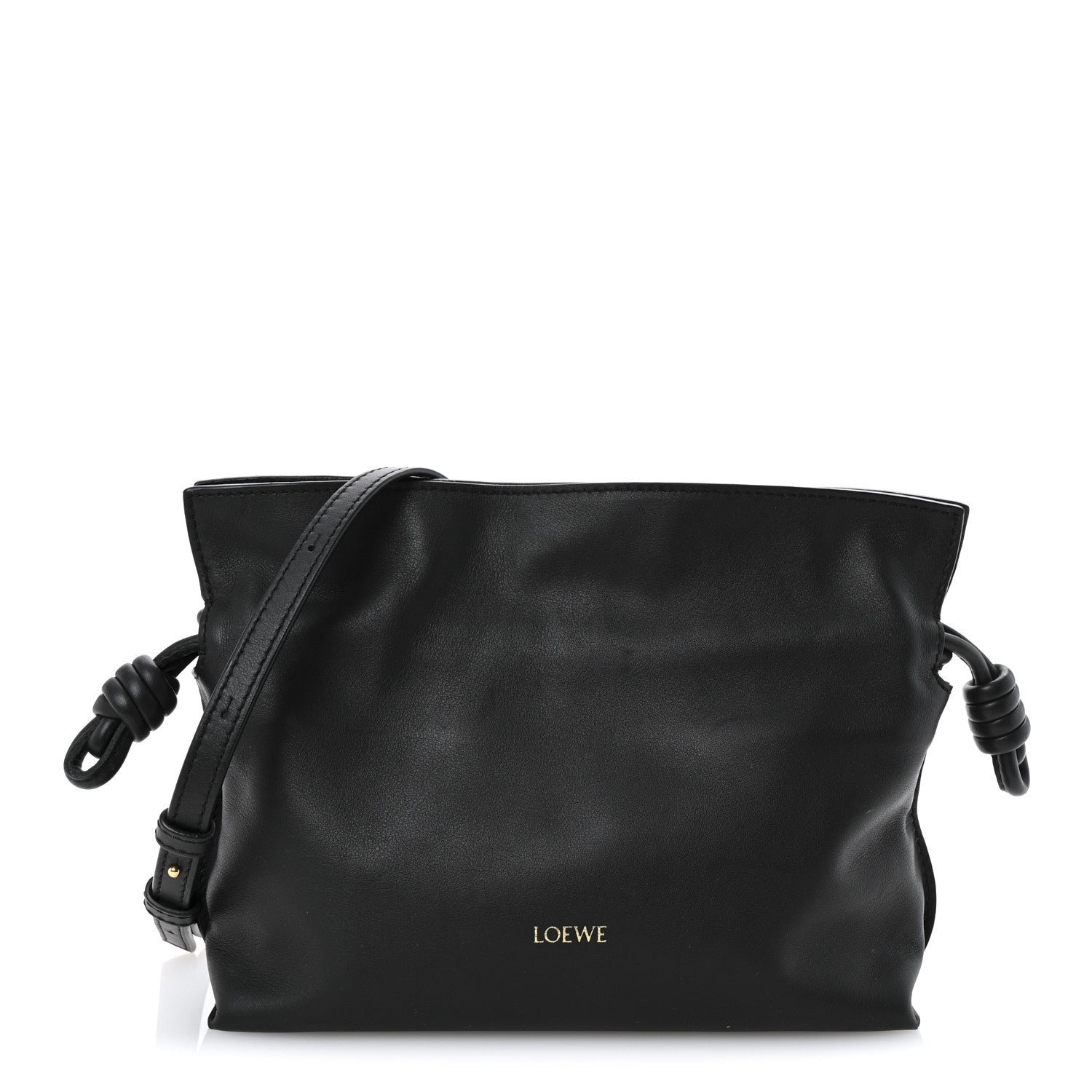 Loewe Calfskin Mini Flamenco Knot Clutch Black