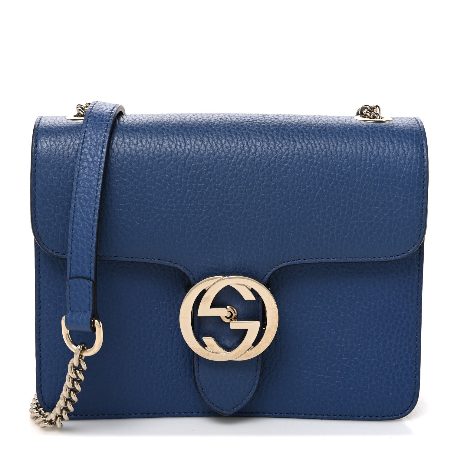 Gucci Dollar Calfskin Small Interlocking G Shoulder Bag Caspian