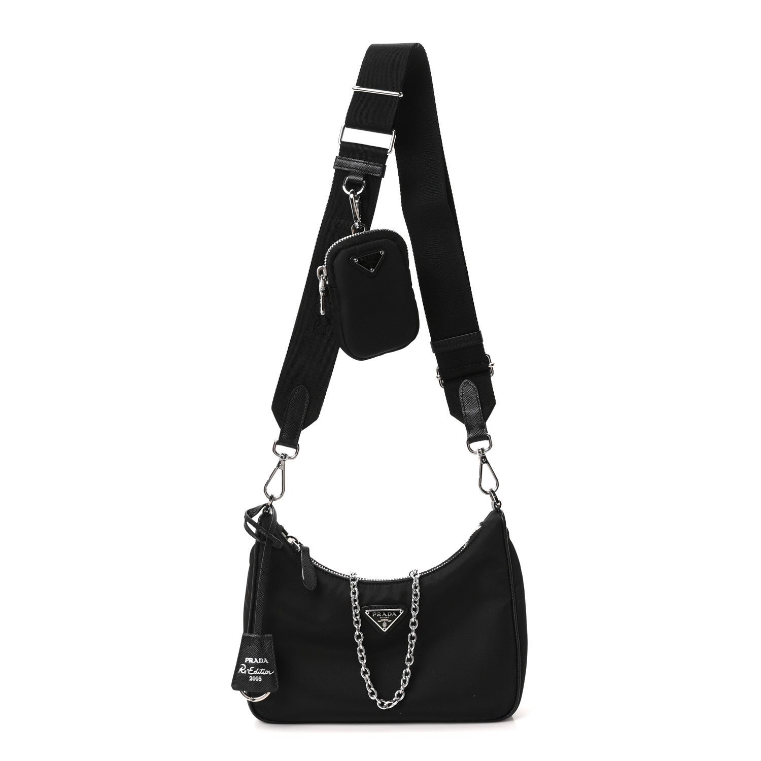Re-Nylon Saffiano Re-Edition 2005 Shoulder Bag Black