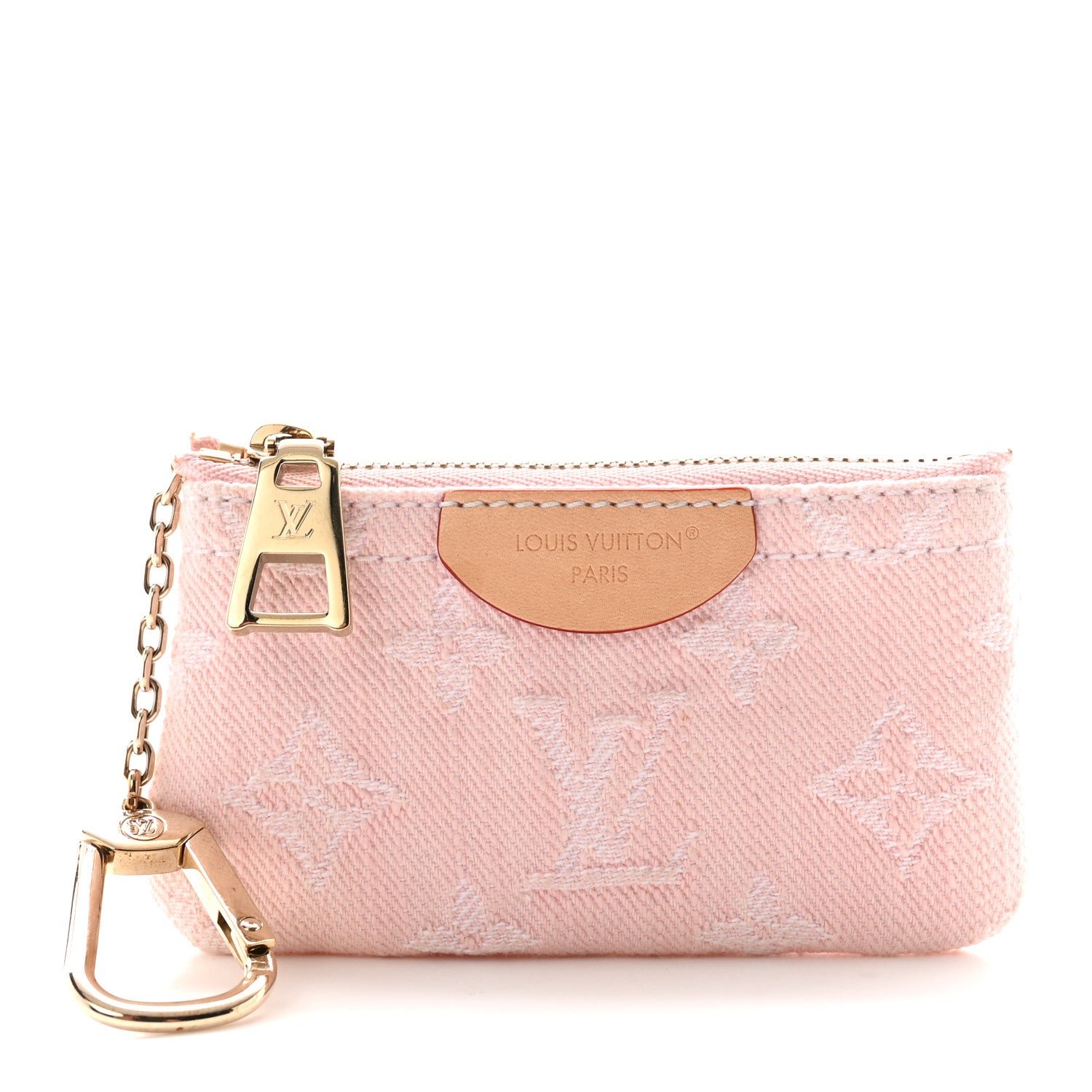 Louis Vuitton Monogram Denim Key Pouch Washed Pink