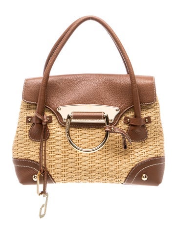 Raffia Top Handle Bag