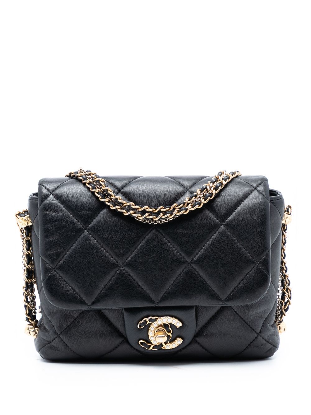 2021-2025 Mini Quilted Lambskin Crush on Chains Flap crossbody bag