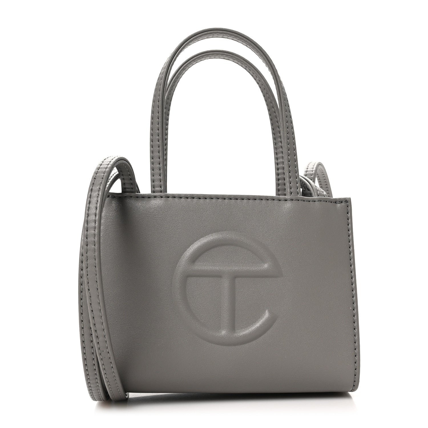 Telfar Vegan Leather Small Shopping Bag Grey