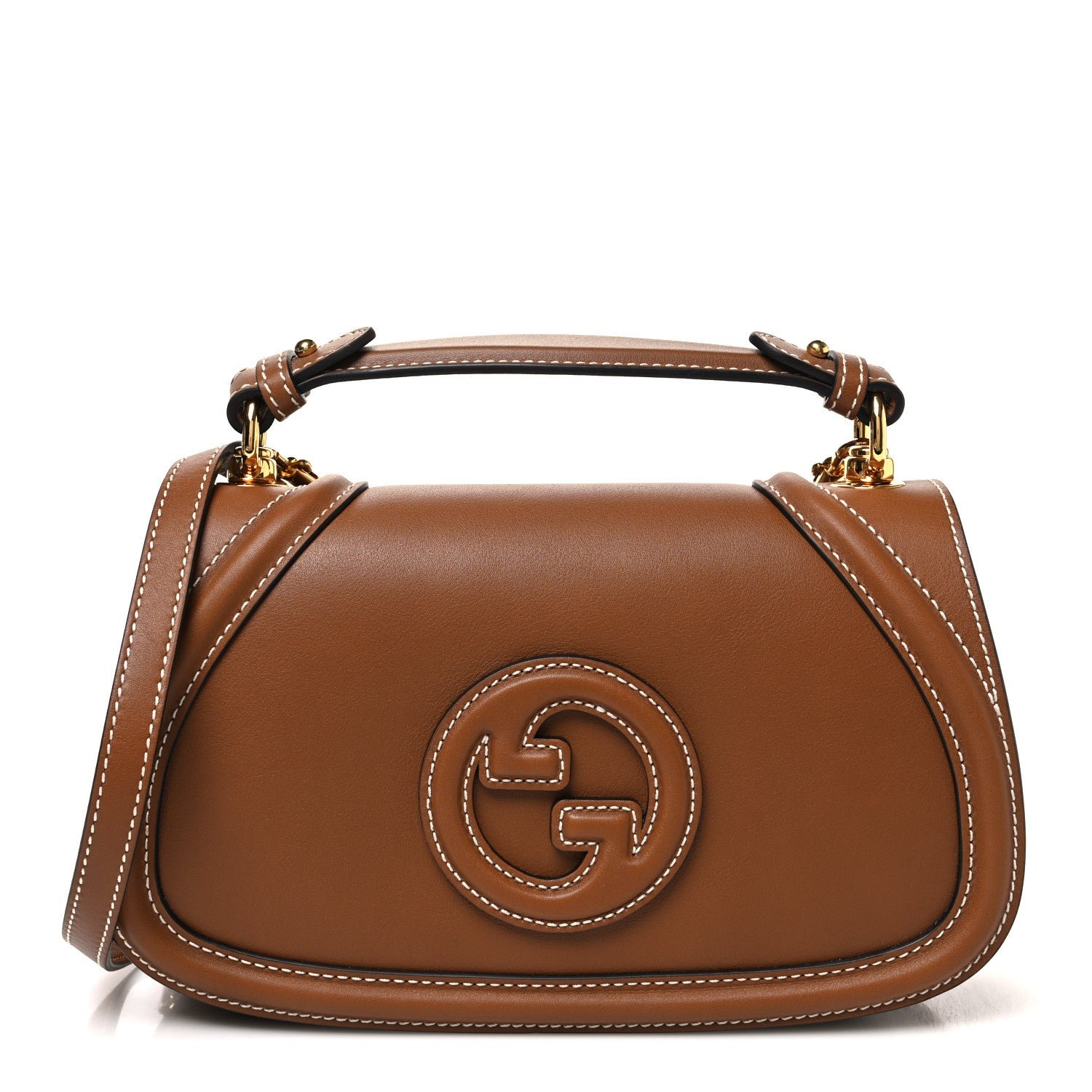 Gucci Roxy Calfskin Medium Blondie Top Handle Bag Brown