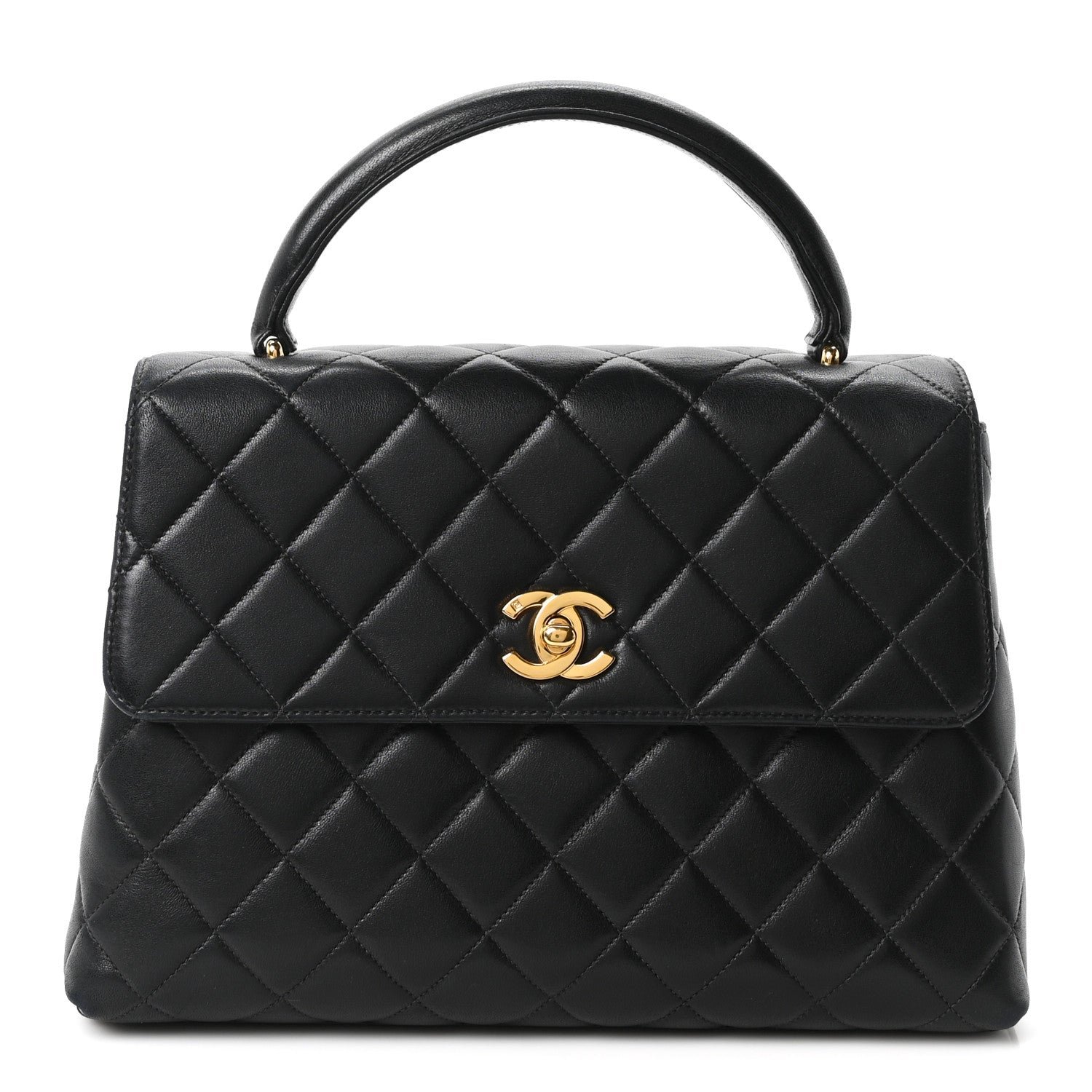 Chanel Lambskin Quilted Medium Kelly Flap Bag Black