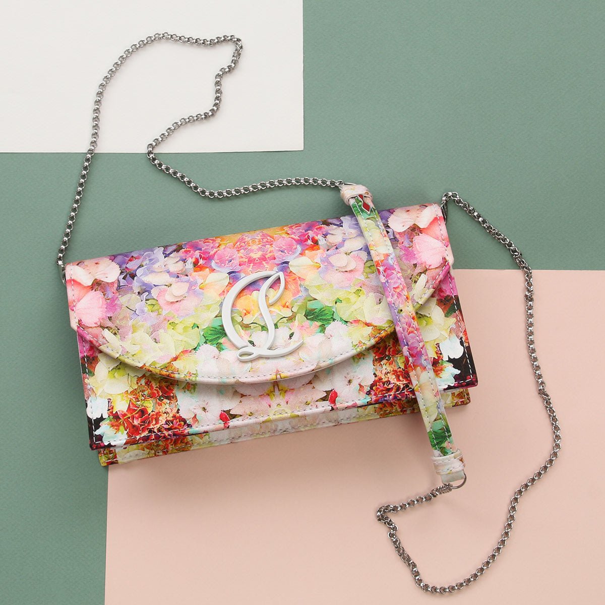 Christian Louboutin Christian Louboutin Floral Satin Loubi54 Clutch