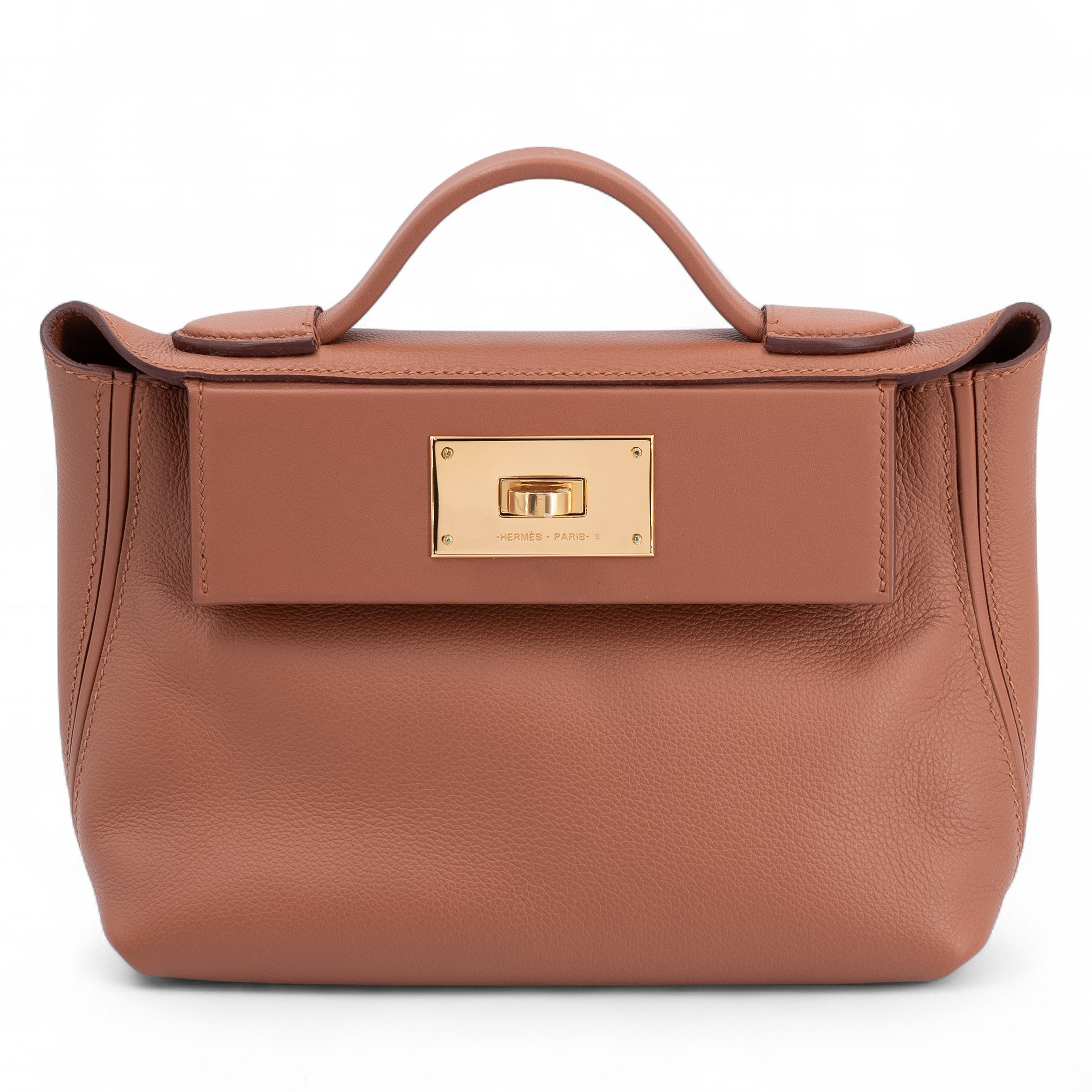 Excellent ( Rank SA ) HERMÈS 24/24 - 21 mini Gold (37) Evercolor Swift Gold hardware Z (2021)