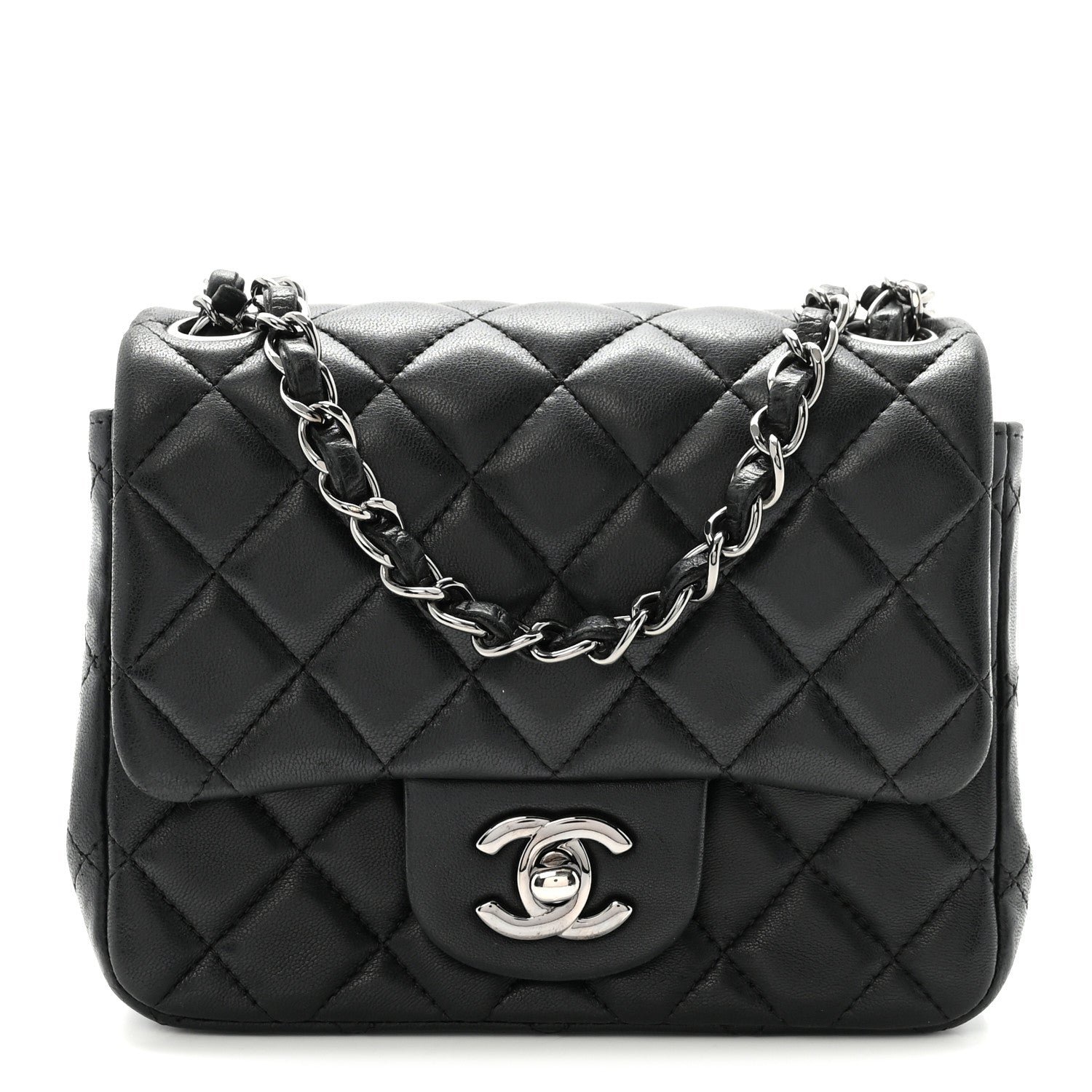 Chanel Lambskin Quilted Mini Square Flap Black