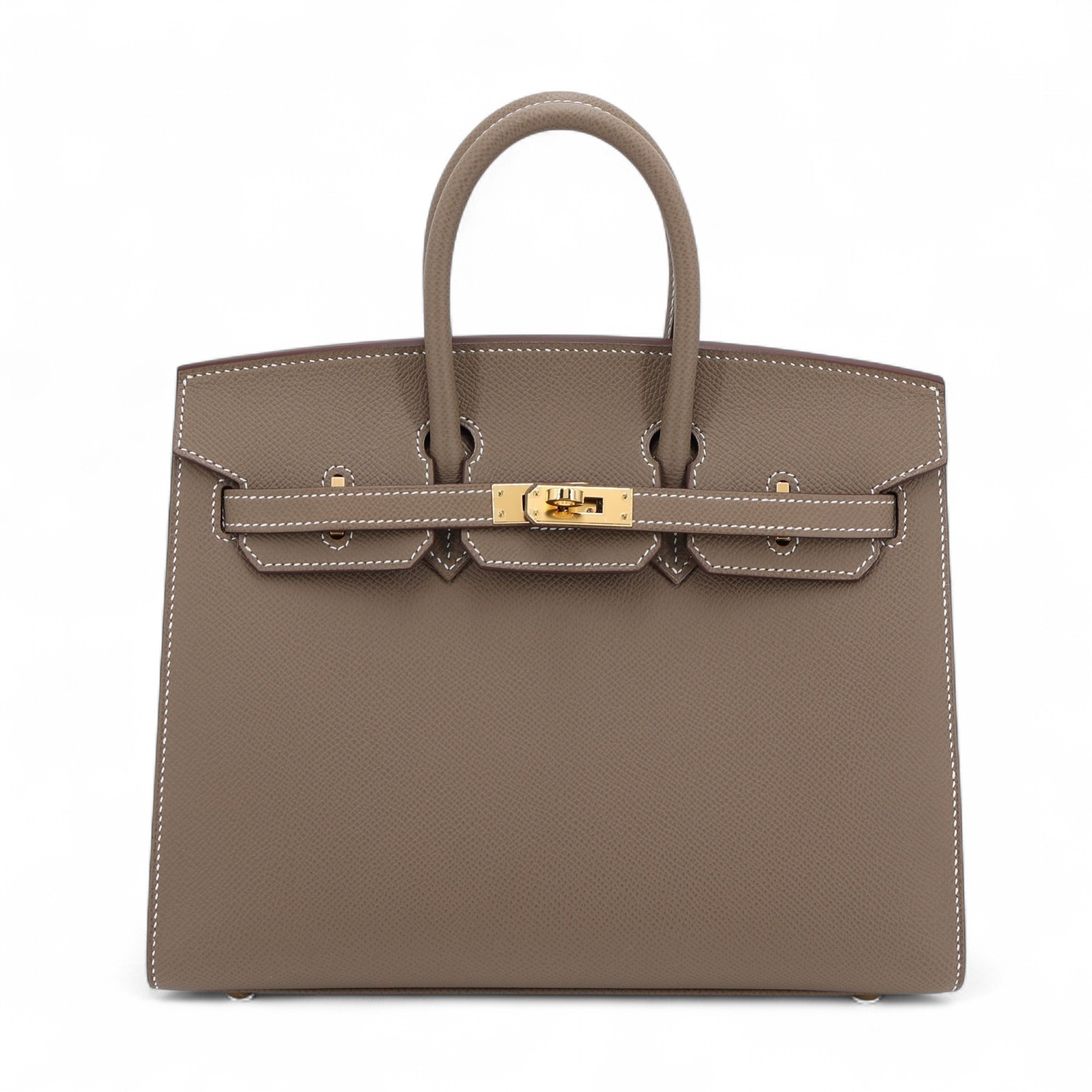 Hermes Brand New ( Rank N ) HERMÈS Birkin 25 Sellier Etoupe (18) Epsom Gold hardware W (2024)