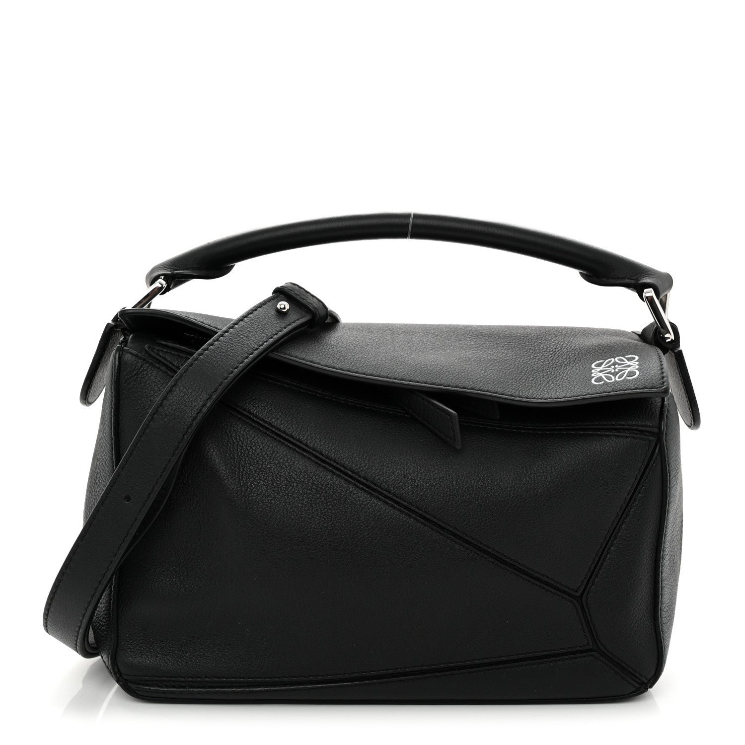 Loewe Calfskin Small Puzzle Bag Black