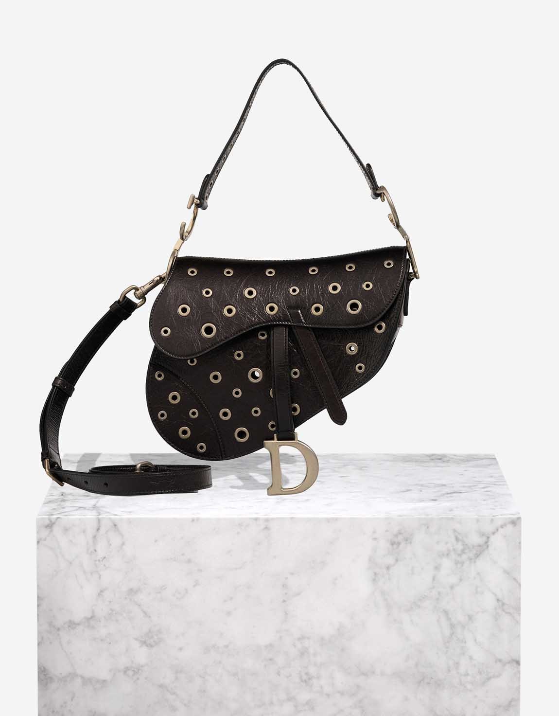Dior 
		Saddle Medium Aged Calf Black    