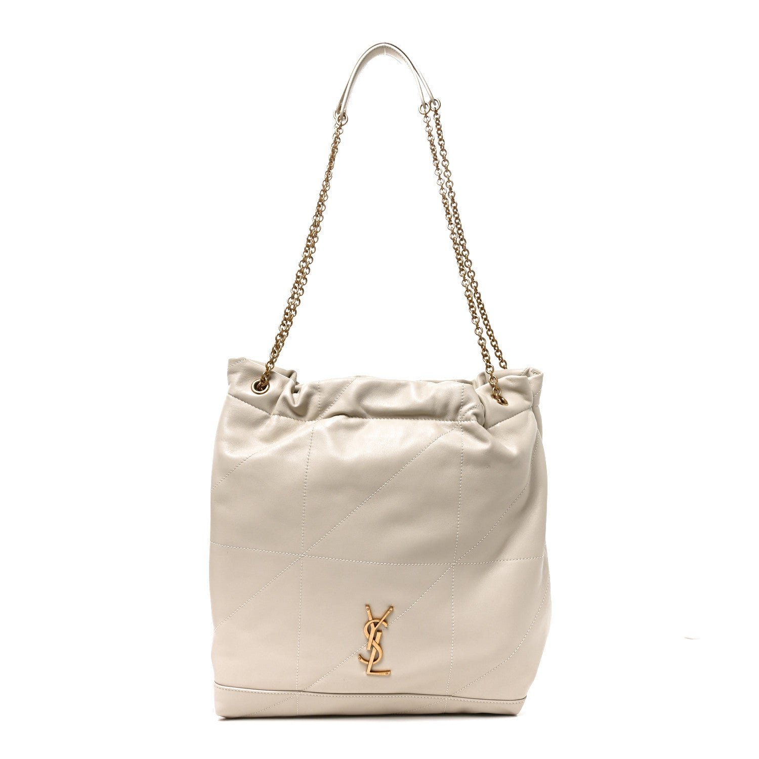 Saint Laurent Lambskin Matelasse Monogram Medium Jamie 4.3 Pochon Crema Soft