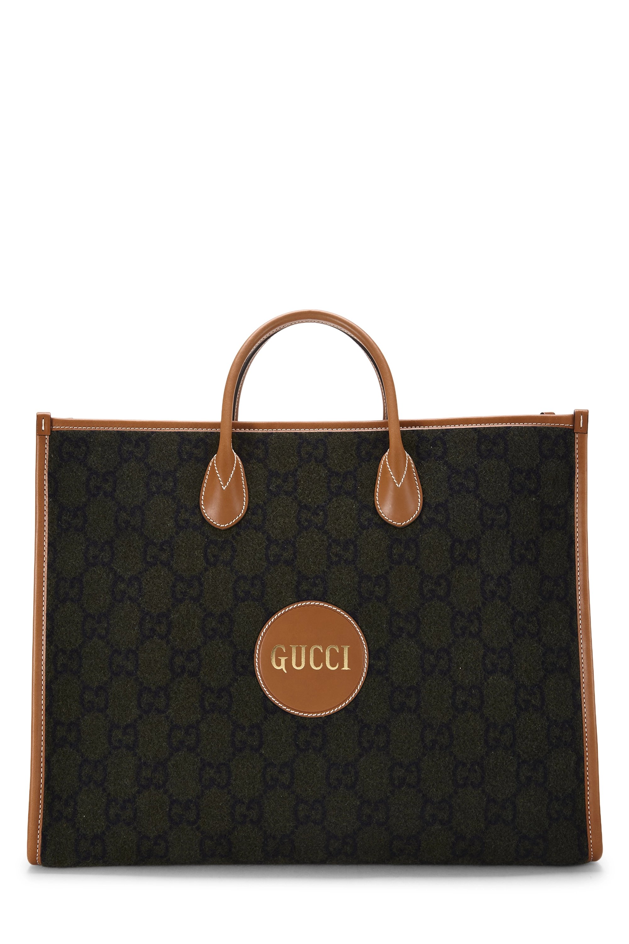 Brown GG Wool Shopping Tote Large