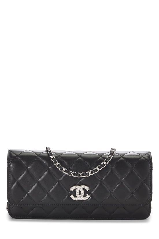 Black Lambskin 'CC' Crossbody Bag