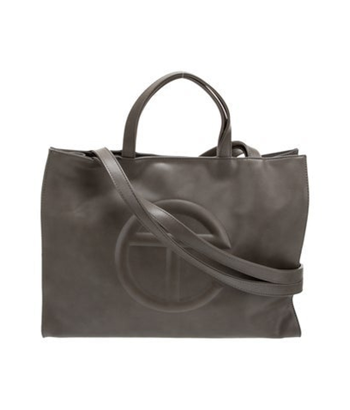 Telfar Vegan Leather Medium Grey Shopping Bag Medium