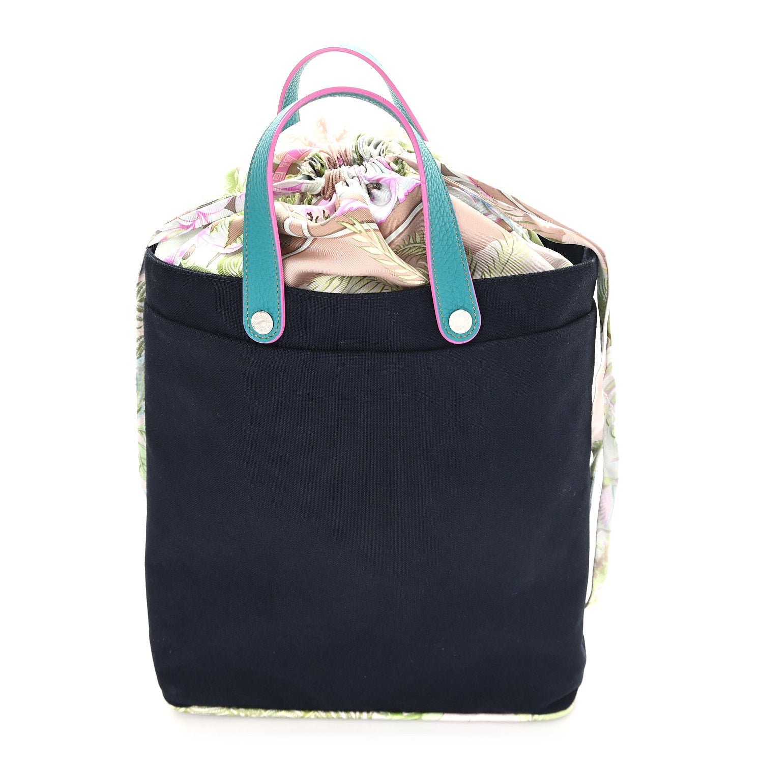 Hermes Canvas Taurillon Silk Petit H Tote Multicolor