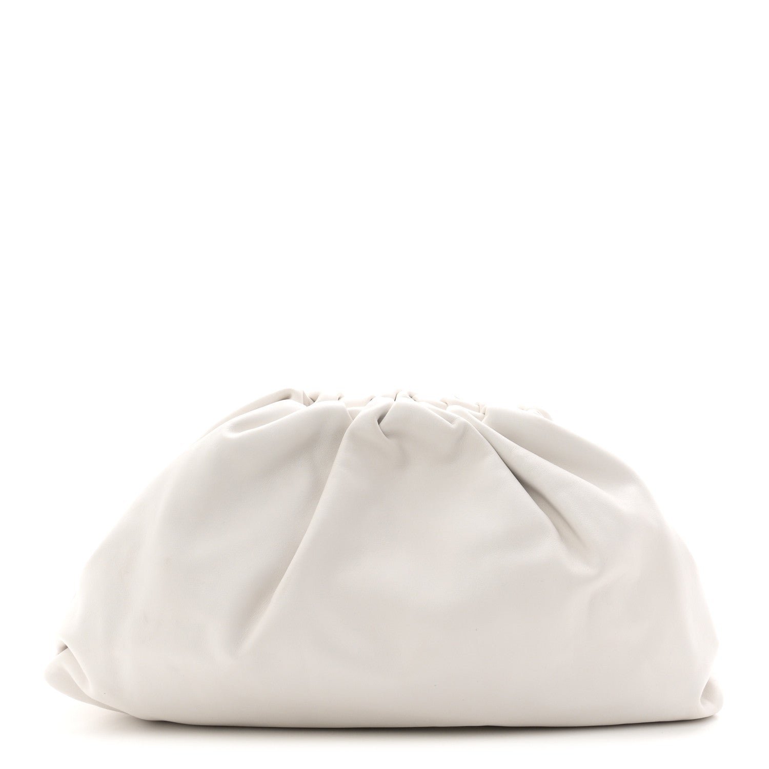Bottega Veneta Smooth Butter Calf The Pouch Oversized Clutch Chalk
