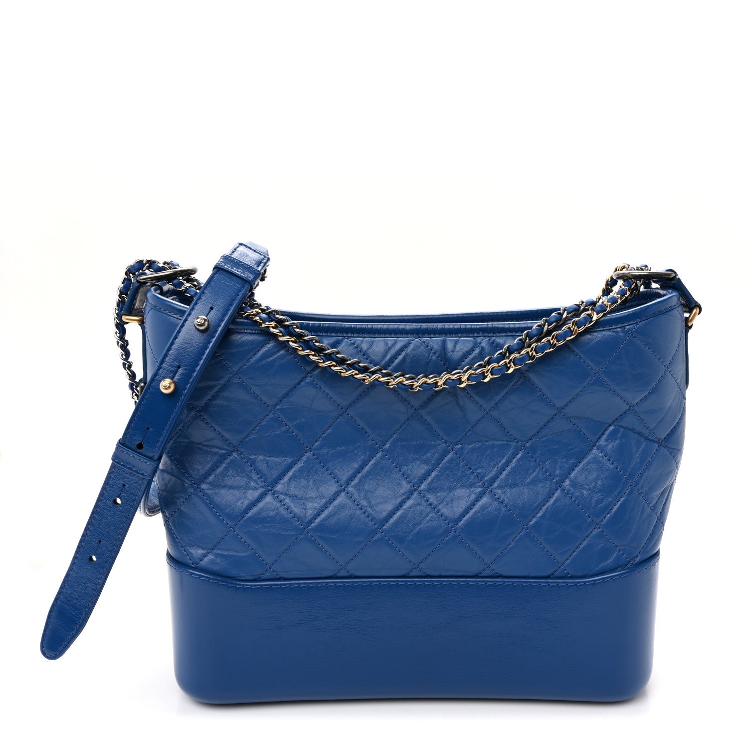 Chanel Aged Calfskin Quilted Medium Gabrielle Hobo Blue