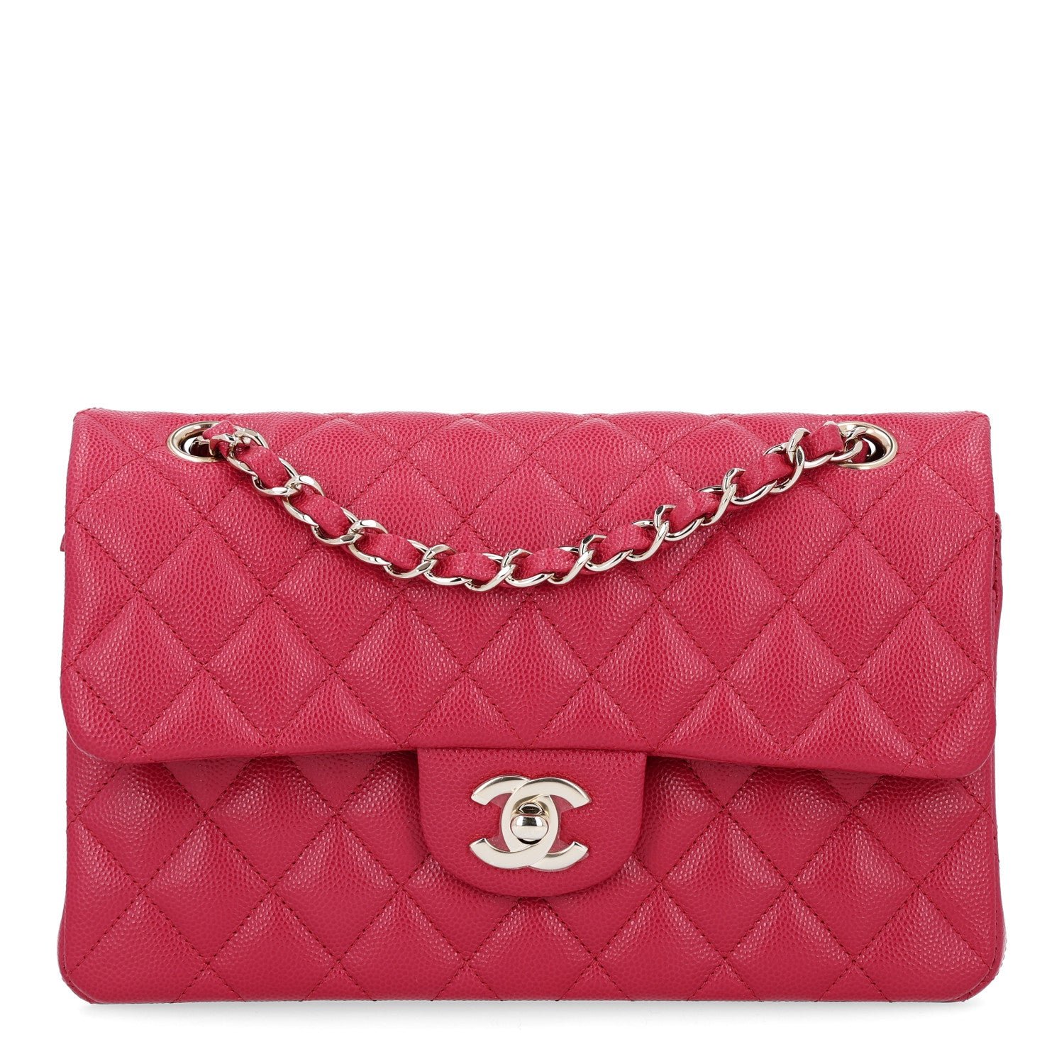 Chanel Caviar Quilted Small Double Flap Dark Pink
