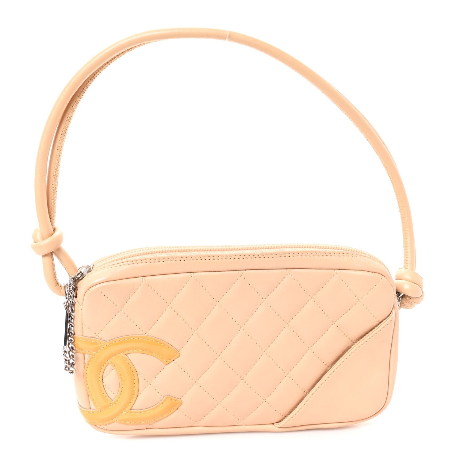 Chanel Calfskin Quilted Cambon Pochette Beige