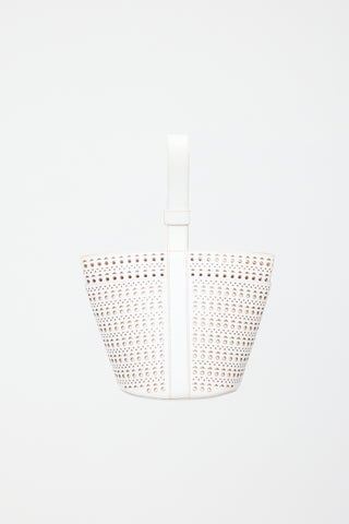 Alaia Leather Laser Cut Bucket Bag
