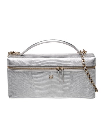 2026 Large Lizard Embossed Slim Vanity Case w/ Chain