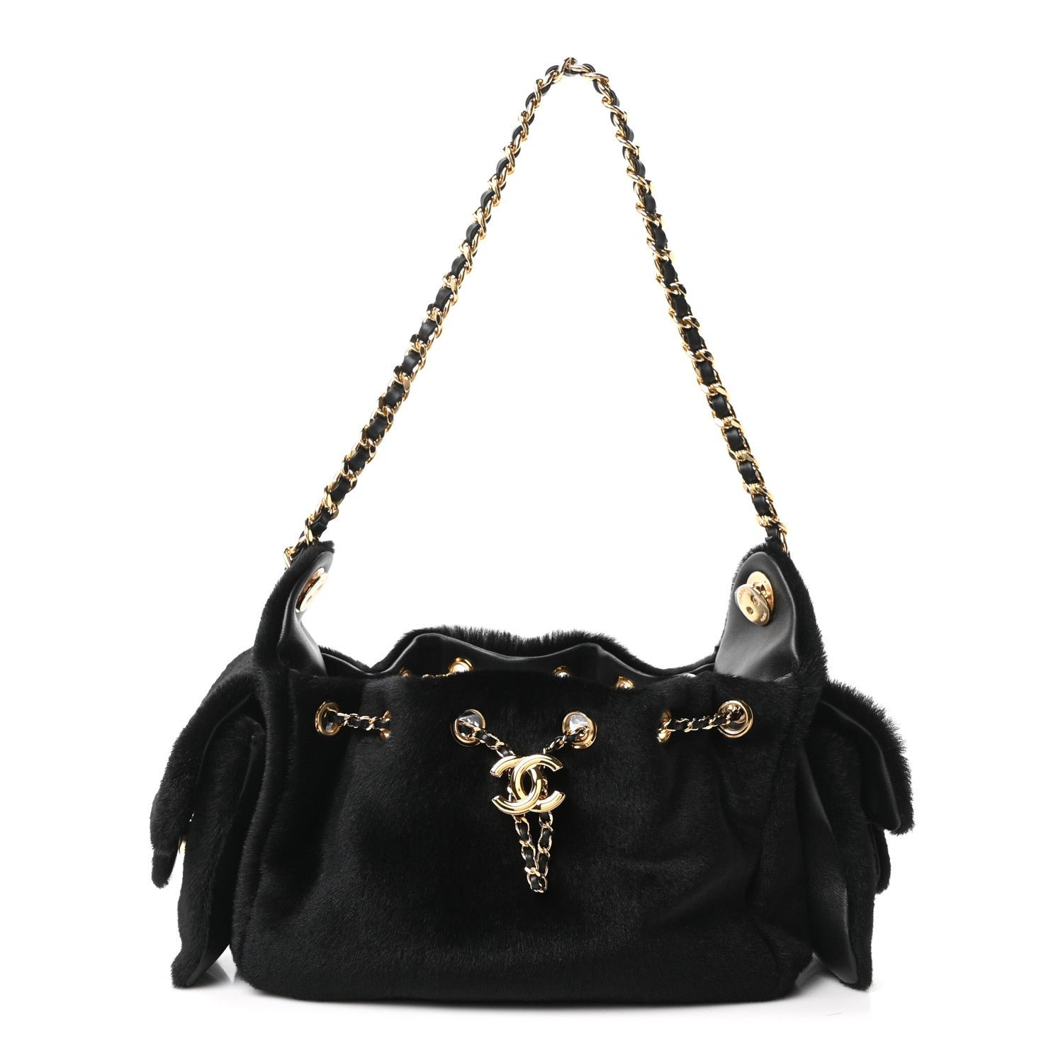 Chanel Pony Hair Mini Chanel 25 Handbag Black