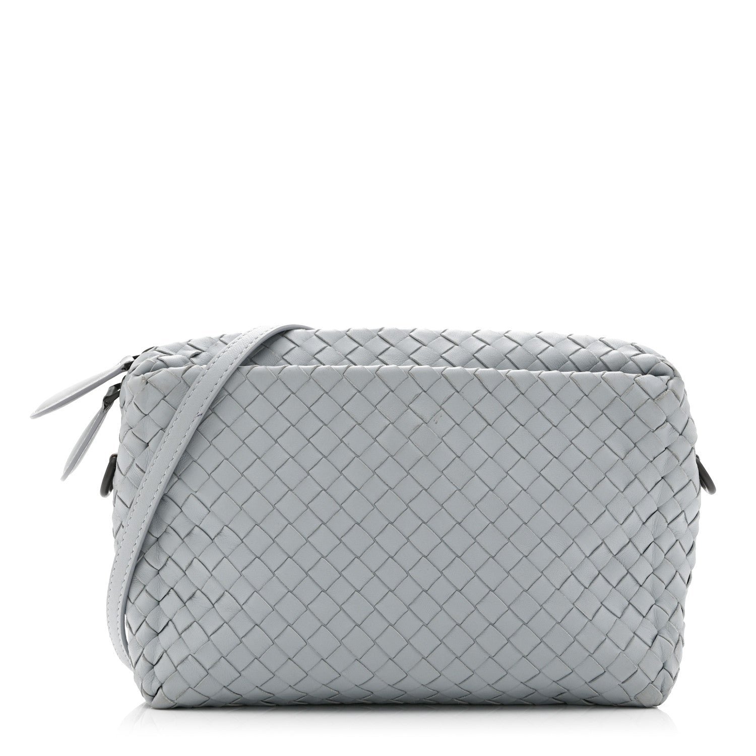 Bottega Veneta Nappa Intrecciato Small Camera Bag Teal Washed