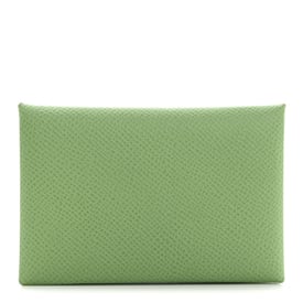 Hermes Epsom Calvi Card Case Vert Criquet