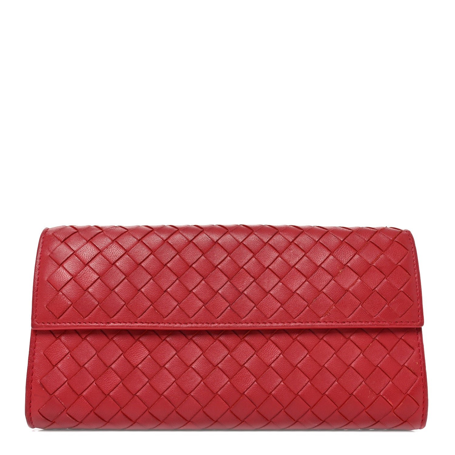 Bottega Veneta Nappa Intrecciato Continental Flap Wallet Cassis