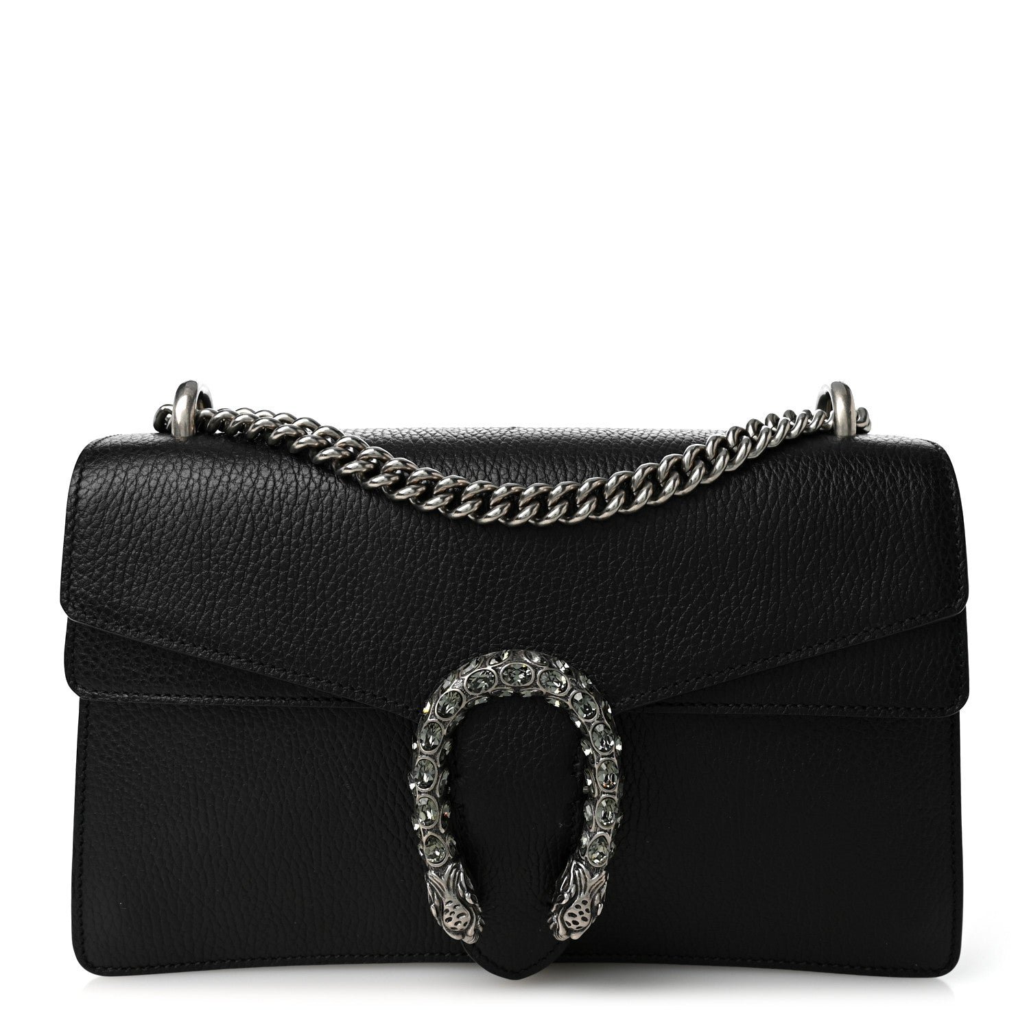 Gucci Pebbled Calfskin Small Dionysus Shoulder Bag Black